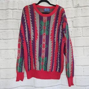 Pendleton Multicolor High Grade Western Wear Crew Neck Pullover Sweater Medium